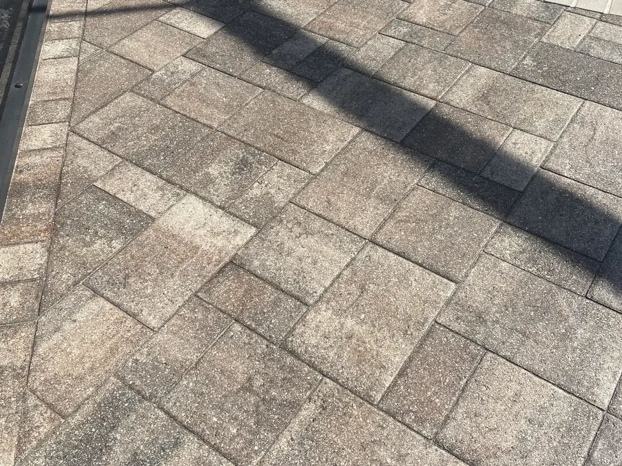 Matte sealed pool deck pavers with a natural, low-sheen finish